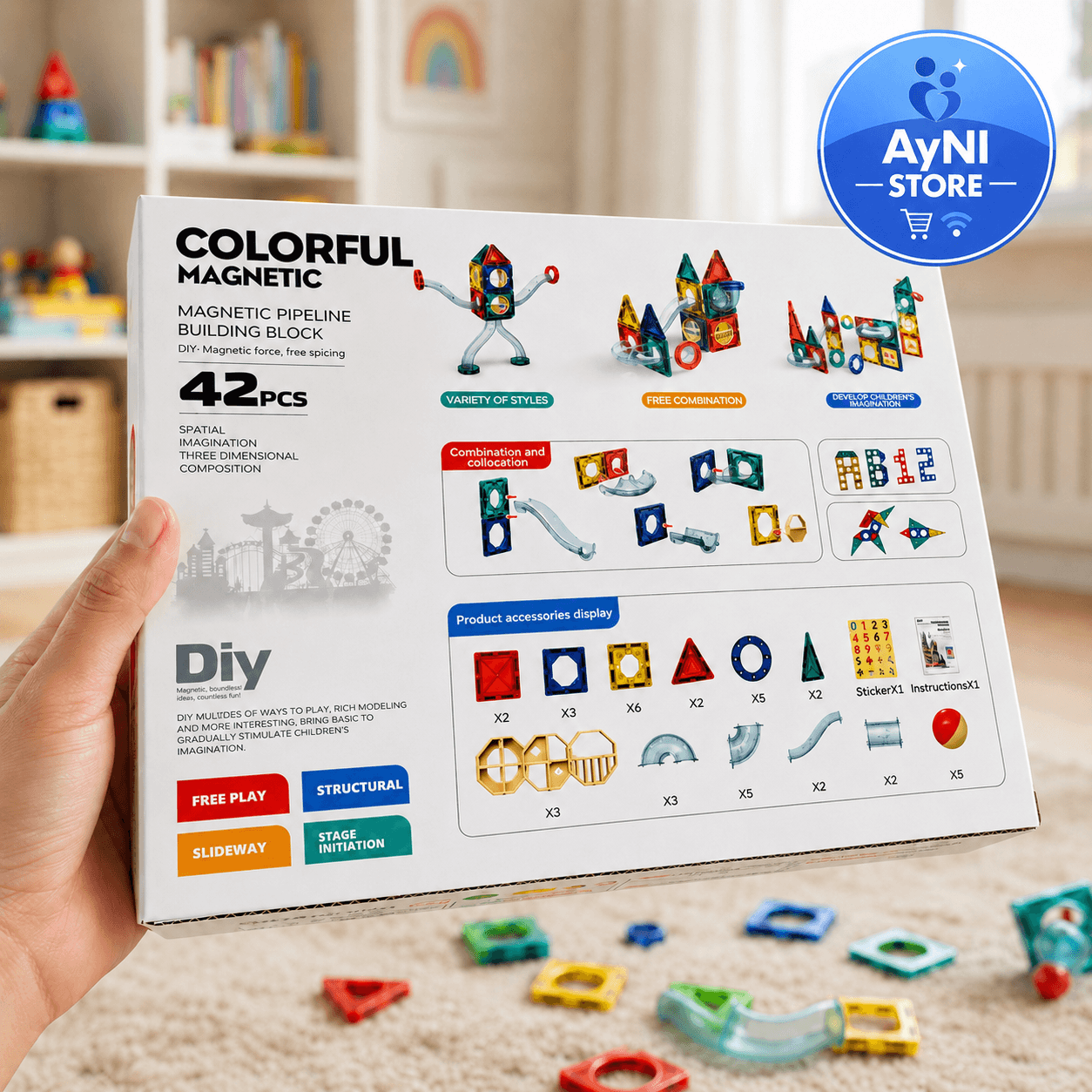 Juego Educativo Bloques Magnéticos Stem 42 Piezas
