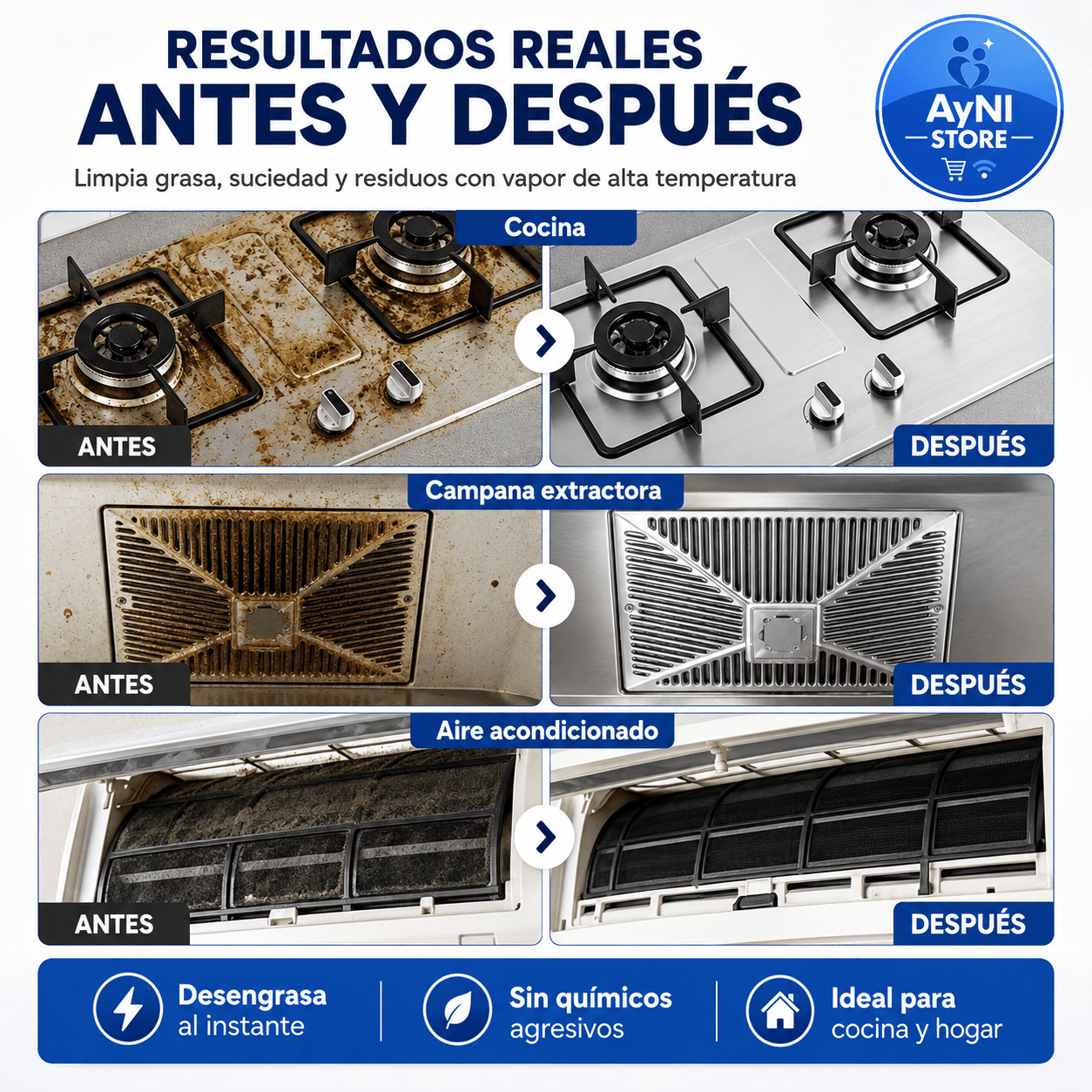 Limpiador y Sanitizador a Vapor Portátil de 2500W