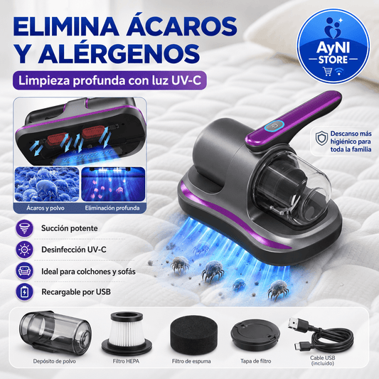 Aspiradora Portatil UV Eliminacion Acaros
