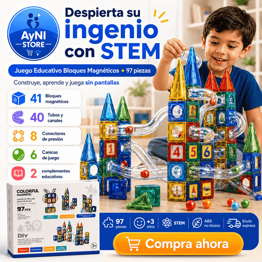 Juego Educativo Bloques Magnéticos Stem 97 Piezas