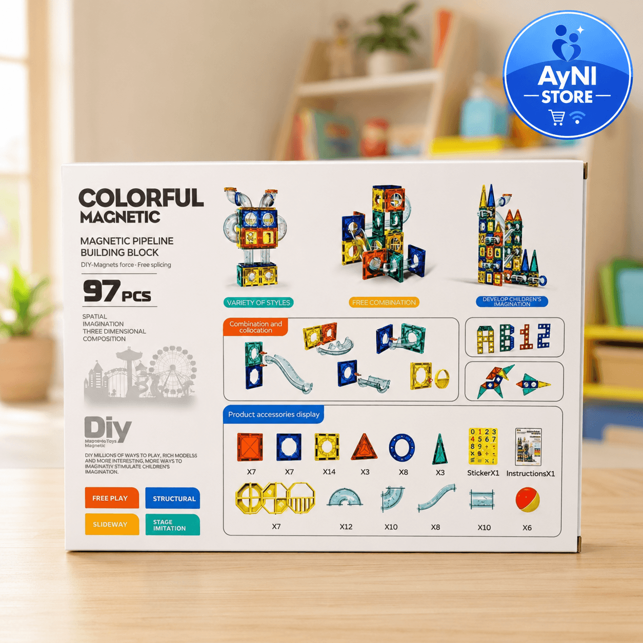 Juego Educativo Bloques Magnéticos Stem 97 Piezas