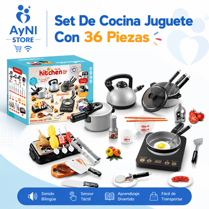 Mini Set De Cocina Juguete Con 36 Piezas