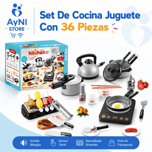Mini Set De Cocina Juguete Con 36 Piezas