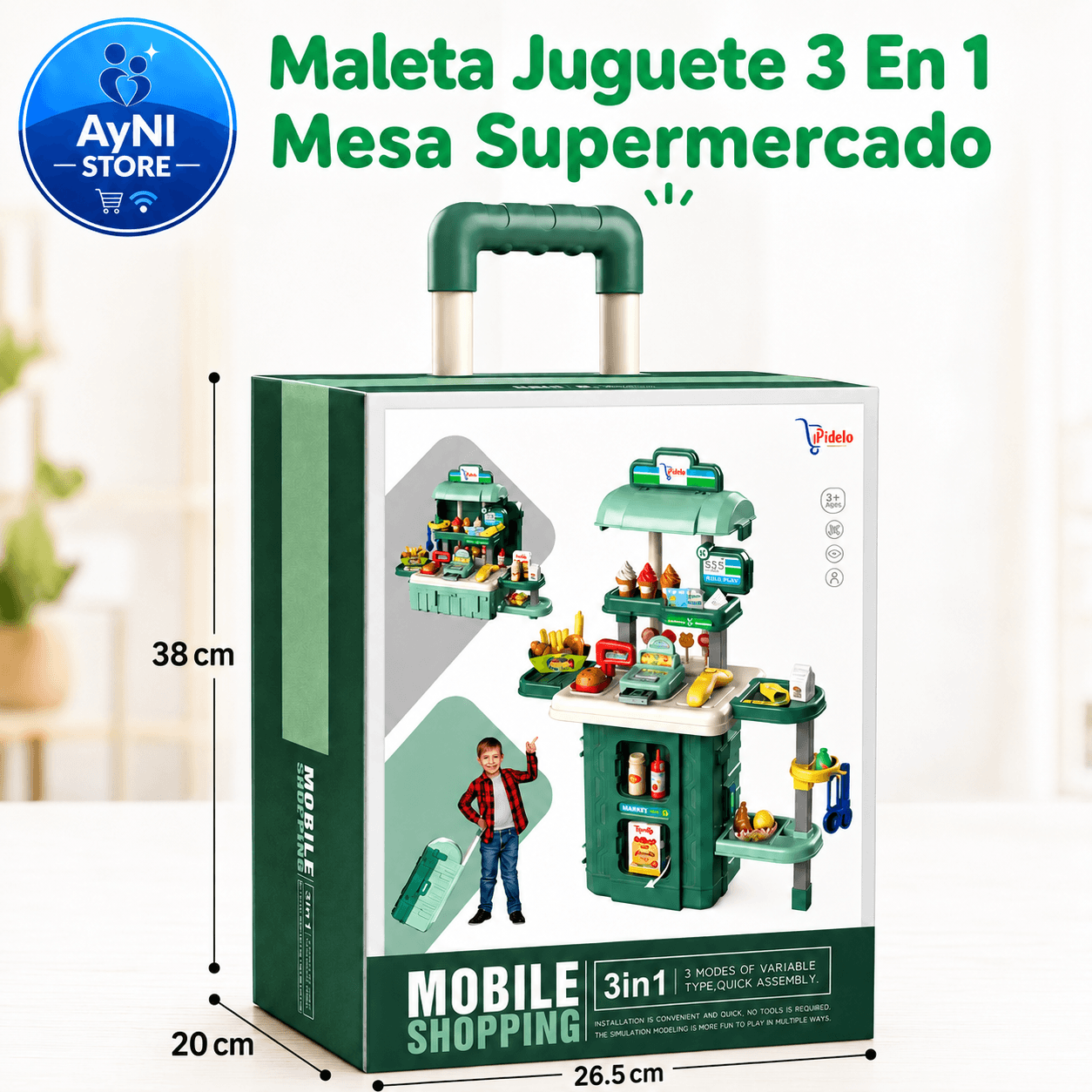 Set Supermercado Juguete Maleta Juego De Roles 49 Pz