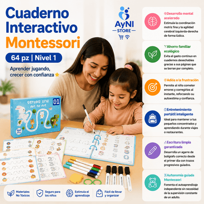 Cuaderno Interactivo Montessori 64 pz Nivel 1