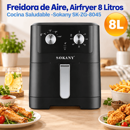 Freidora de Aire, Airfryer Sokany 8 Litros