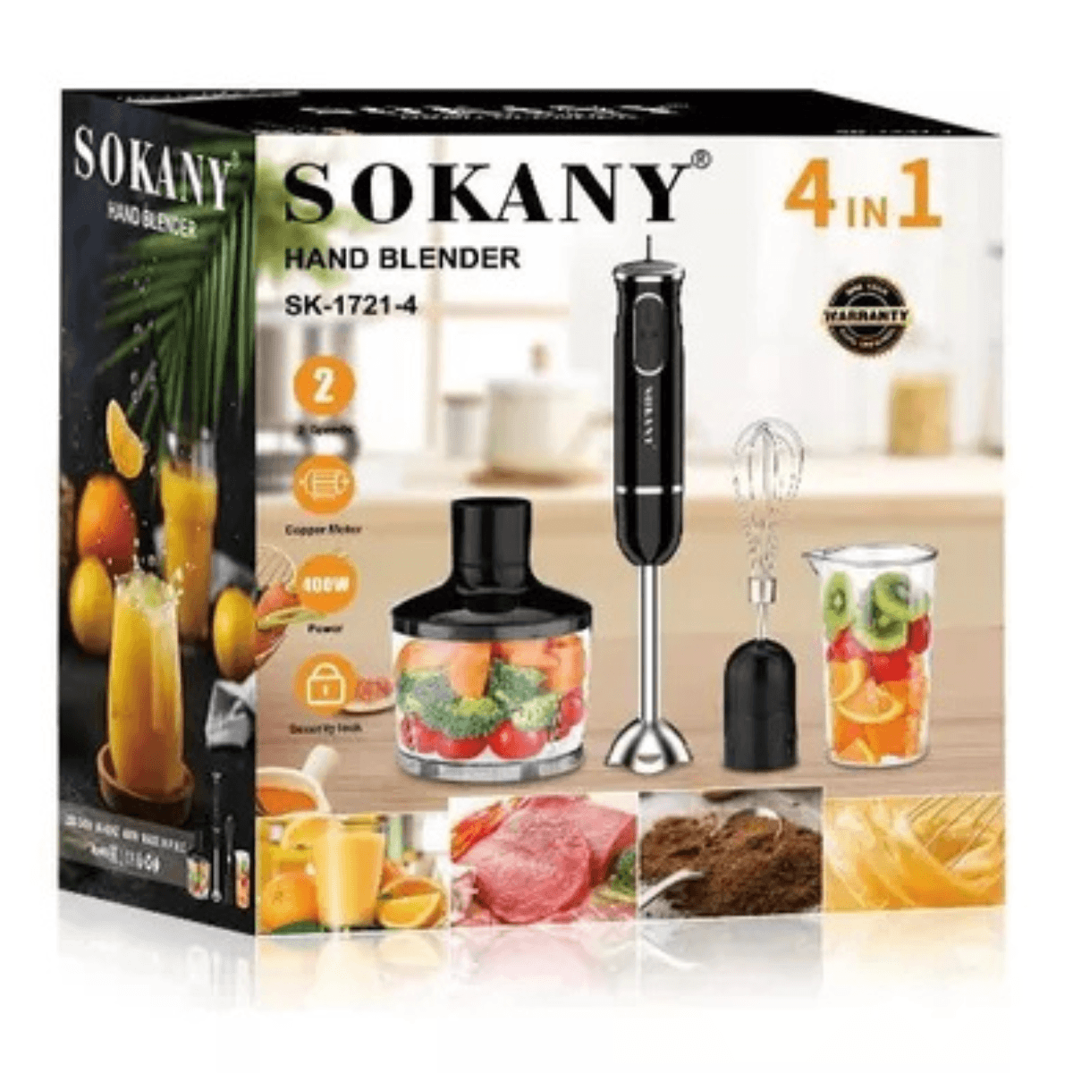 Licuadora - Mixer de Mano Multiuso Sokany 4 en 1