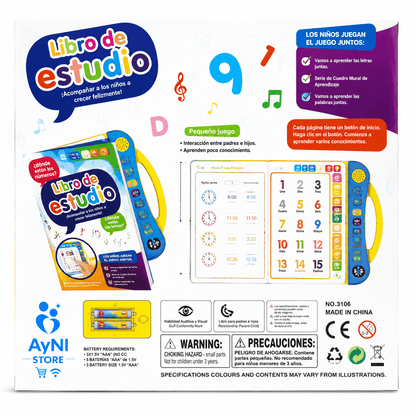 Libro Interactivo Táctil Con Sonido Español e Inglés