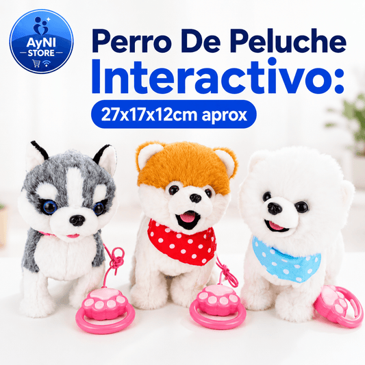 Perro De Peluche Interactivo: 27x17x12cm aprox
