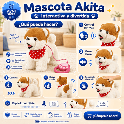 Perro De Peluche Interactivo: 27x17x12cm aprox