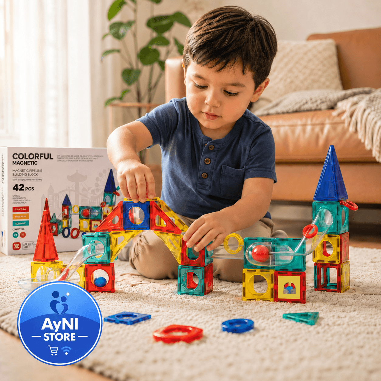 Juego Educativo Bloques Magnéticos Stem 42 Piezas