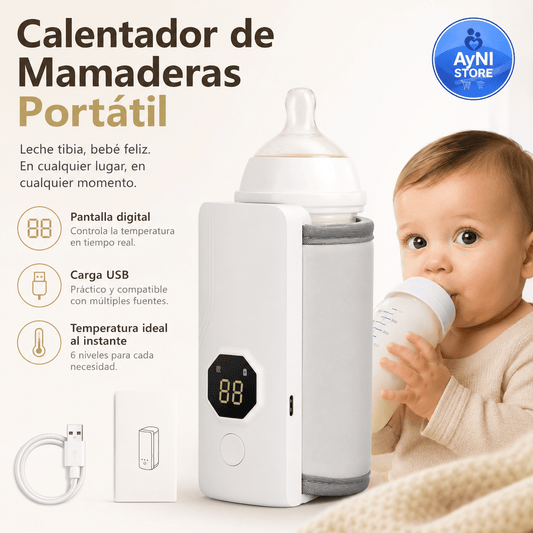 Calentador de Mamaderas Portátil USB Recargable Inalámbrico