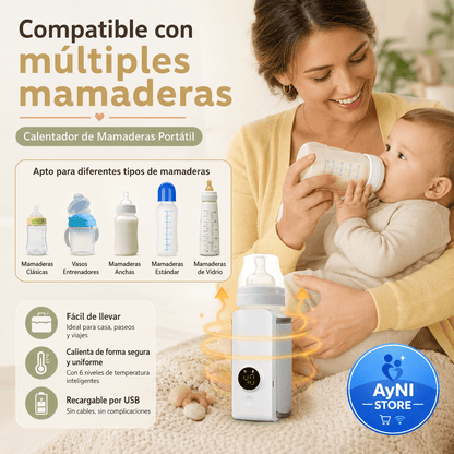 Calentador de Mamaderas Portátil USB Recargable Inalámbrico