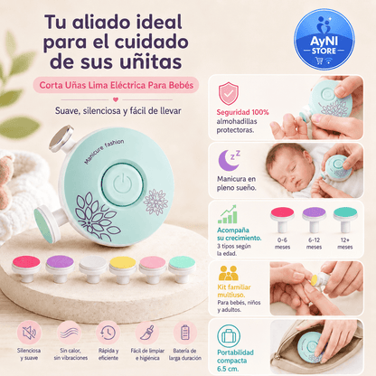 Lima de Uñas Eléctrica Ergonómica para Bebés y Adultos