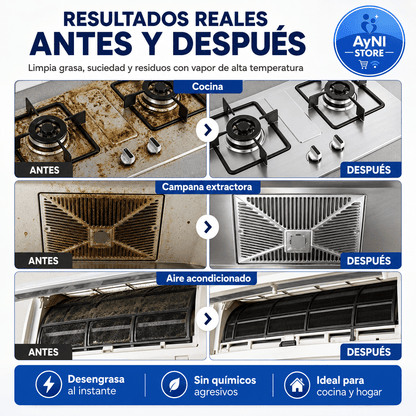 Limpiador y Sanitizador a Vapor Portátil de 2500W