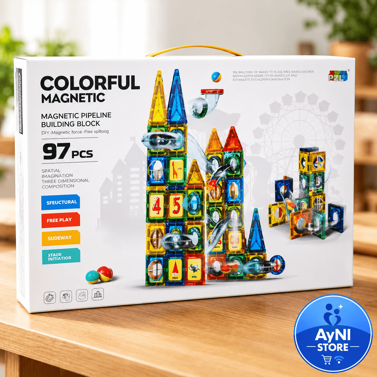 Juego Educativo Bloques Magnéticos Stem 97 Piezas