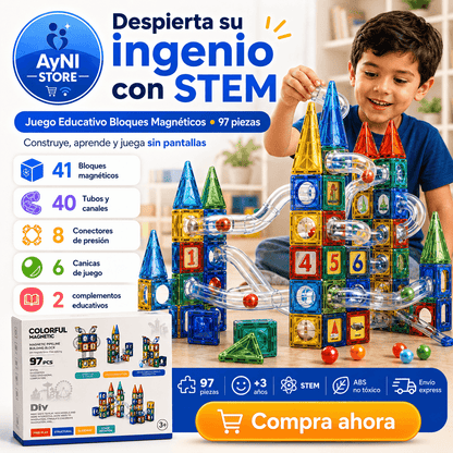 Juego Educativo Bloques Magnéticos Stem 97 Piezas